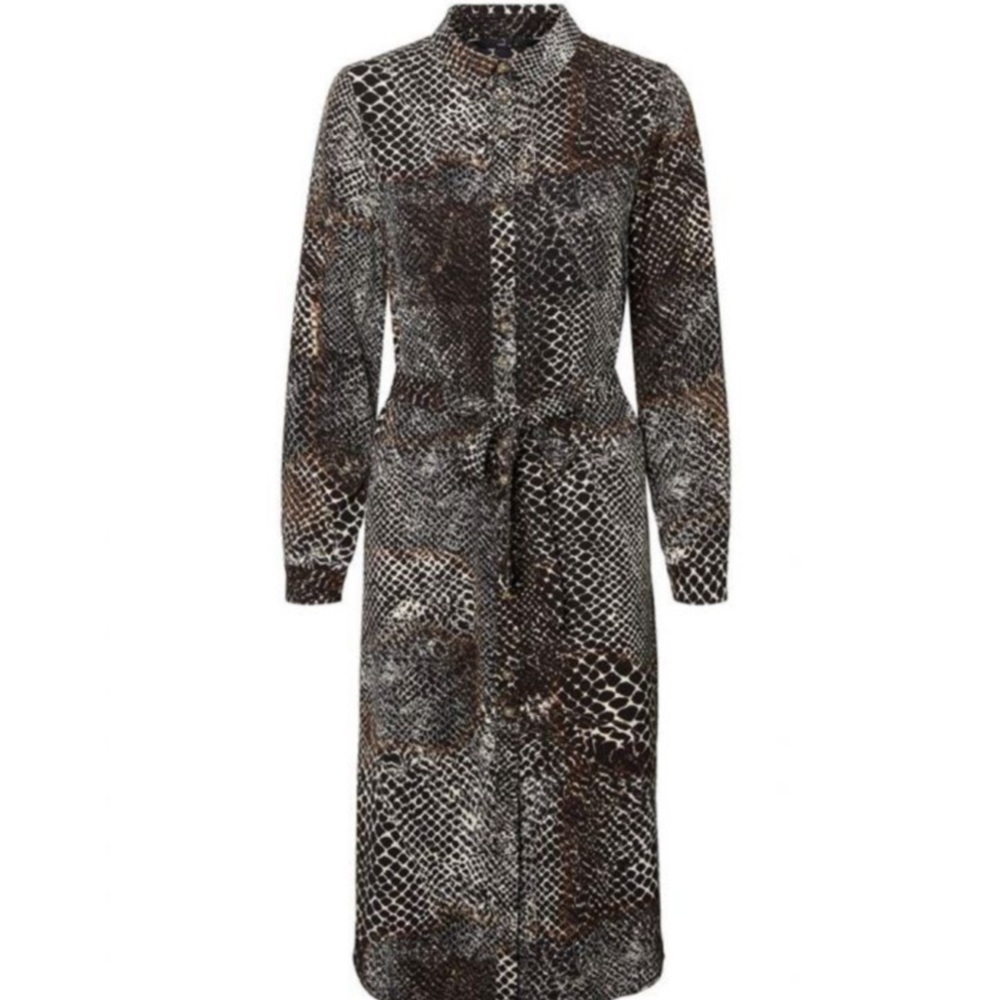 VERO MODA Sasha shirt dress midi in snakeskin size small